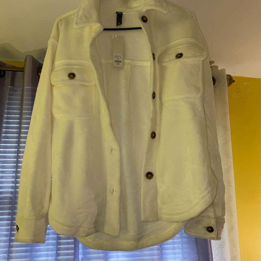 Francesca’s White Fuzzy Jacket